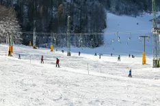 Na smučarsko dogodivščino se lahko podate trajnostno – z uporabo brezplačnega smučarskega avtobusa. / Foto: Tina Dokl