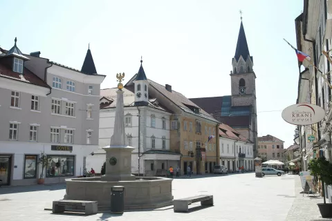 mestno jedro panorama center mesto Kranj gorenjska prestolnica / Foto: Gorazd Kavčič