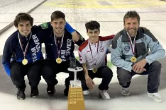 Državni prvaki v curlingu so postali Bine Sever, Štefan Sever, Maks Omerzel in Zvone Sever. / Foto: Dina Kavčič